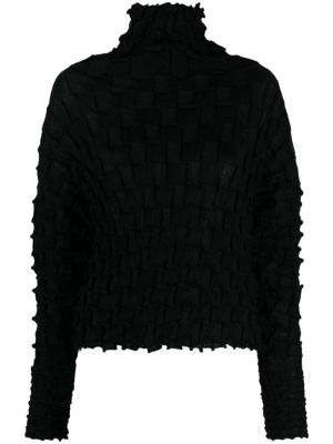 Vlněný svetr Issey Miyake černý