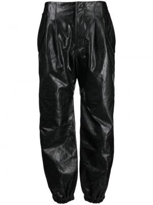 Δερμάτινο παντελόνι με ίσιο πόδι Ulla Johnson μαύρο