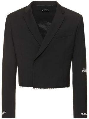 Vlnená bunda s potlačou Msftsrep čierna