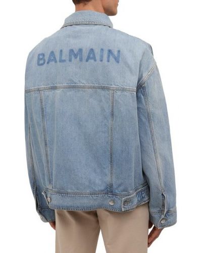 Куртка на пуговицах с v-образным вырезом с карманами Balmain коричневая