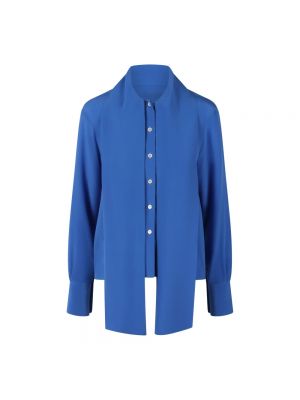 Jedwabna koszula z kokardką Stella Mccartney niebieska