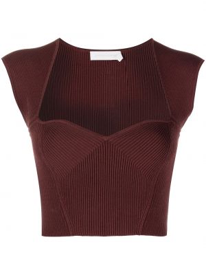 Strikket crop top Jonathan Simkhai rød