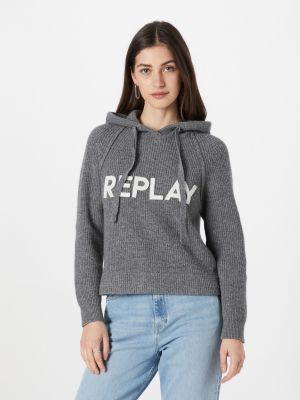 Мрежест пуловер Replay бяло