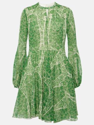 Seiden kleid mit print Giambattista Valli grün