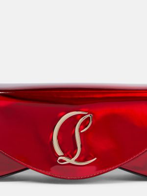 Lakuota iš natūralios odos rankinė su viršutine rankena Christian Louboutin raudona