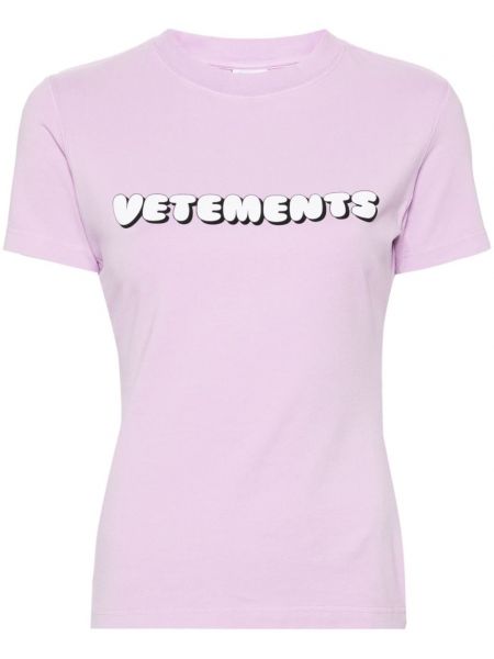 Tričko s potiskem Vetements fialové