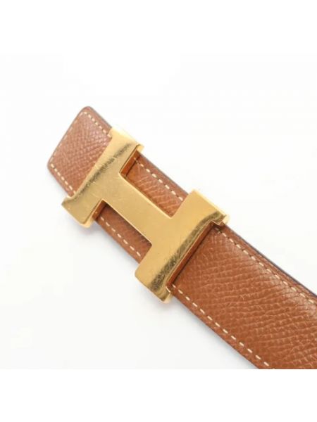 Cinturón de cuero retro Hermès Vintage marrón