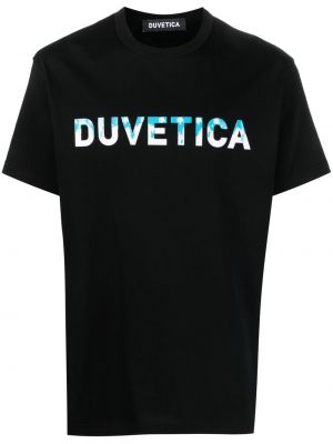 Памучна тениска с принт Duvetica черно