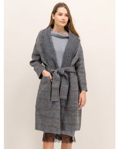 Vlněný zimní kabát Twinset šedý