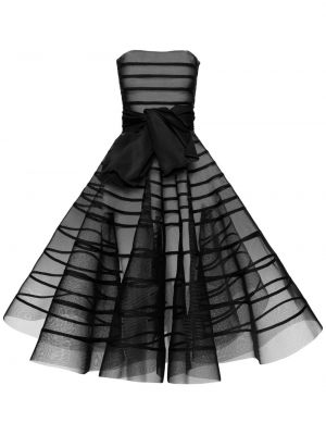 Večerní šaty s mašlí Oscar De La Renta černé