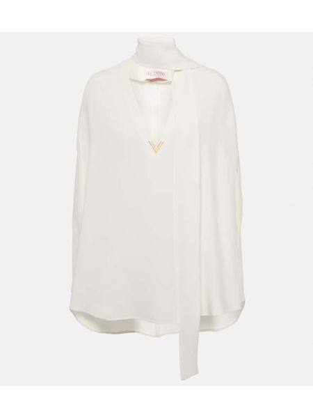 Копринена блуза Valentino бяло