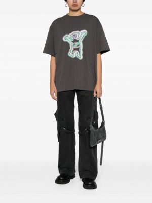 T-shirt aus baumwoll mit print We11done grau