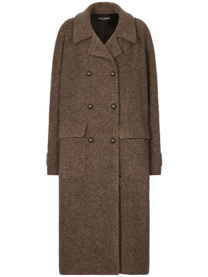 Пухено палто с копчета Dolce & Gabbana кафяво