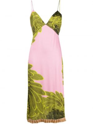 Midi haljina s cvjetnim printom s printom Themis Z Gr ružičasta