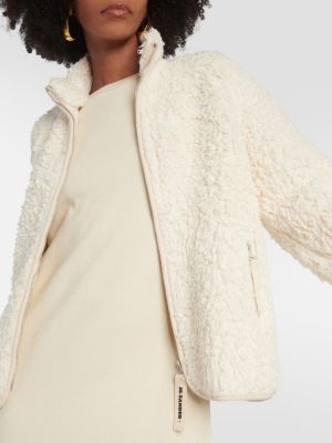 Bavlnená bunda s kožušinou Jil Sander biela