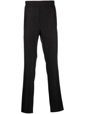 Kostkované rovné kalhoty s potiskem Ferragamo černé