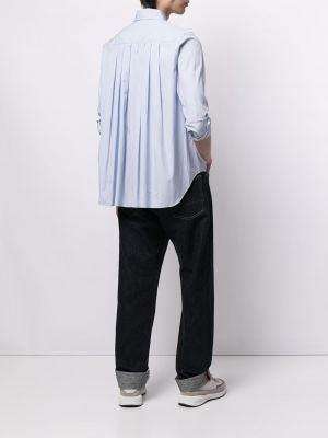 Koszula plisowana Fumito Ganryu niebieska