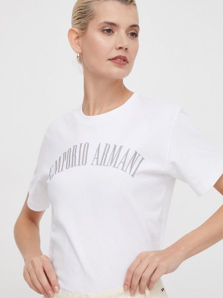 Памучна тениска Emporio Armani бяло