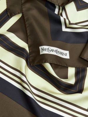 Шелковый шарф Saint Laurent коричневый