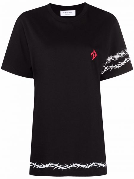 Camiseta con bordado Marine Serre negro
