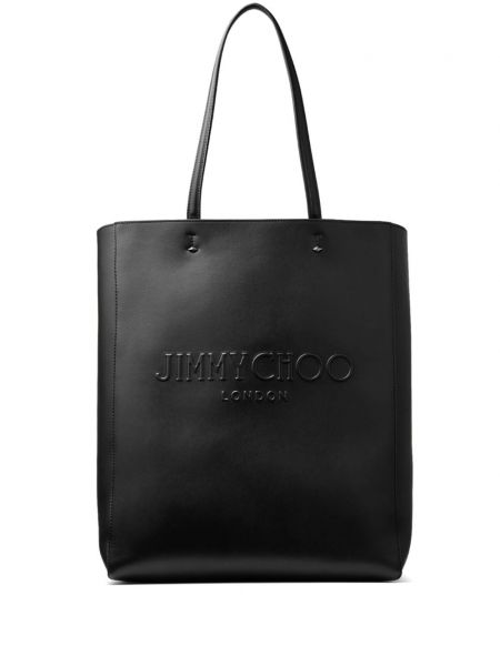 Usnjena nakupovalna torba Jimmy Choo črna