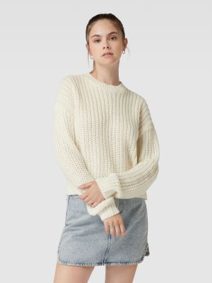 Dzianinowy sweter Noisy May biały