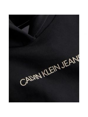 Bluza z kapturem bawełniana Calvin Klein czarna