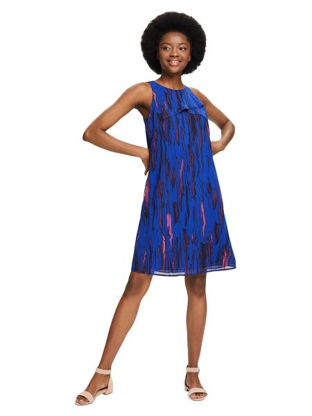 Mini vestido con estampado Esprit Collection azul