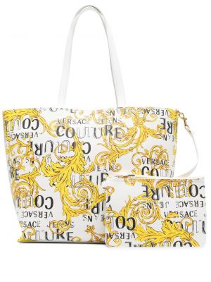 Geantă shopper cu imagine Versace Jeans Couture alb