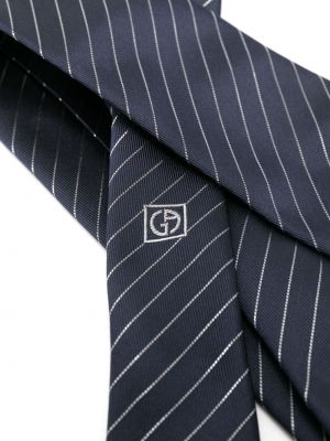 Satynowy krawat Giorgio Armani niebieski