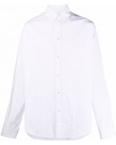 Oversized βαμβακερό πουκάμισο Balenciaga λευκό
