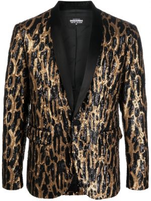 Leopard trykt lang blazer Dsquared2 svart