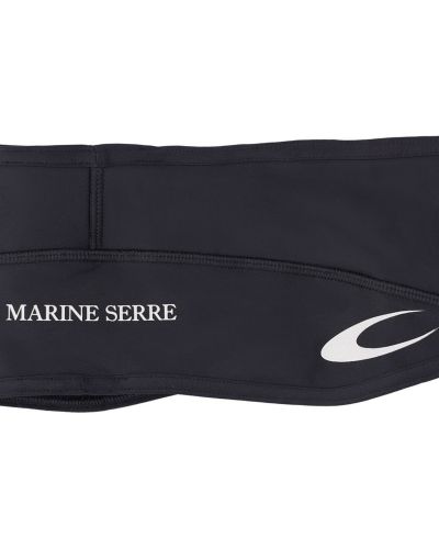Nylonowa czapka z nadrukiem Marine Serre czarna