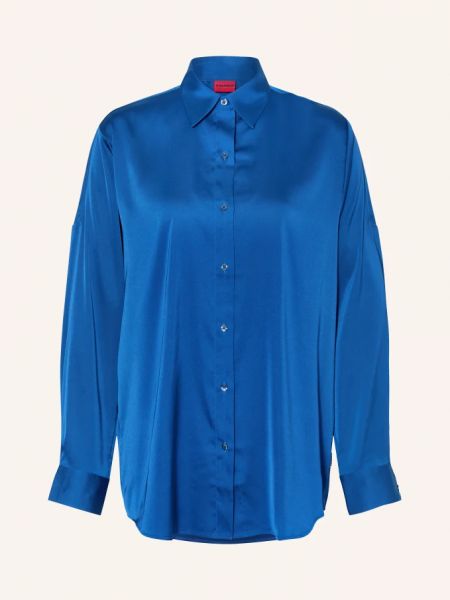 Атласная блузка Hugo синяя