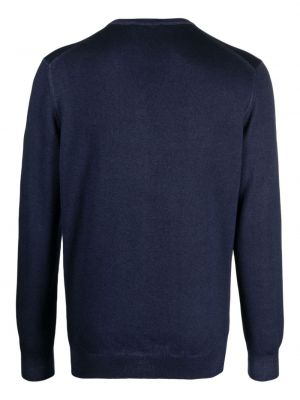 Sweter wełniany z dekoltem w serek Fileria niebieski