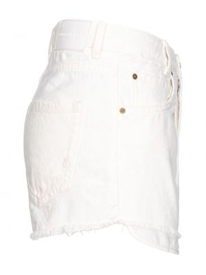 Kõrge vöökohaga teksariidest lühikesed püksid Pinko valge