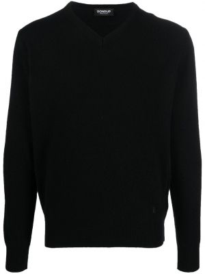 Kašmírový sveter z merina s výstrihom do v Dondup čierna
