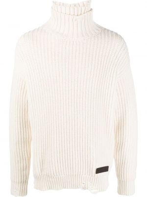 Пуловер с разкъсвания Dsquared2 бяло