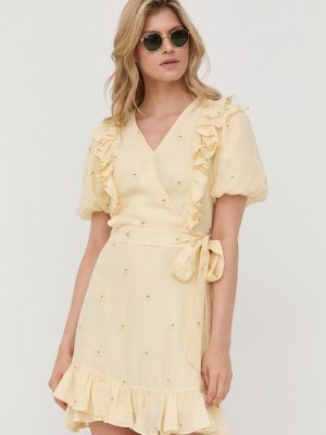 Желтое шелковое платье мини Miss Sixty
