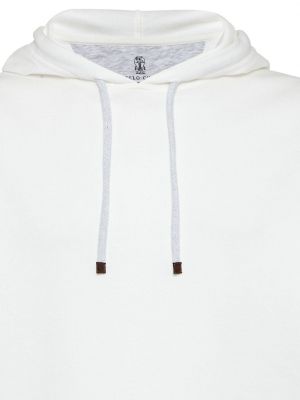 Jersey hoodie aus baumwoll Brunello Cucinelli weiß