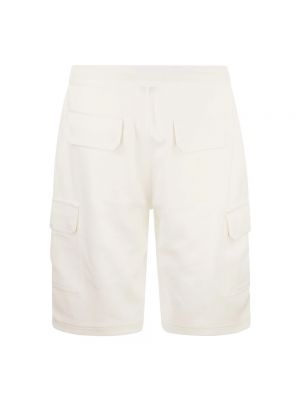Pantalones cortos cargo de algodón con bolsillos Brunello Cucinelli blanco