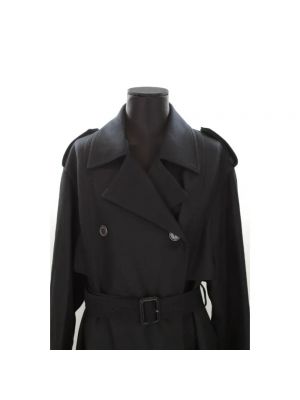 Płaszcz wełniany Yves Saint Laurent Vintage czarny
