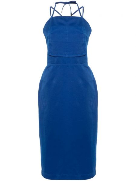 Bavlnené šaty Max Mara modrá