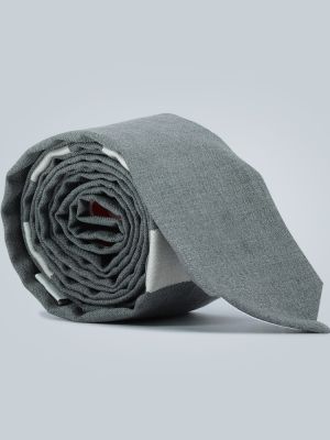 Cravate en laine Thom Browne gris