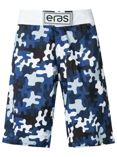 Shorts à imprimé à imprimé camouflage Amir Slama bleu