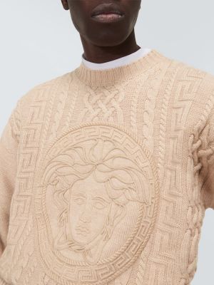 Vlnený sveter Versace béžová
