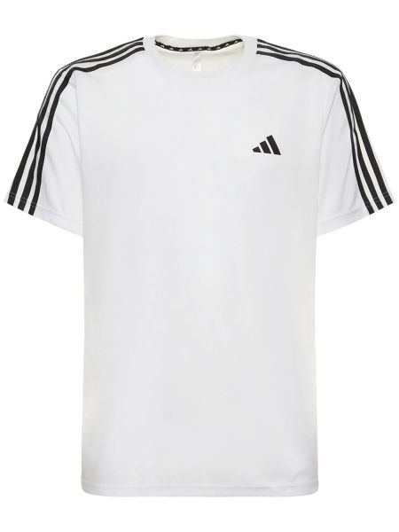 Pruhované tričko Adidas Performance biela