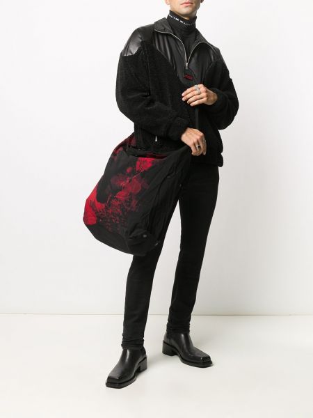 Bolsa de hombro con estampado Yohji Yamamoto negro