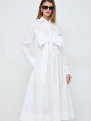 Bavlněné midi šaty Karl Lagerfeld bílé