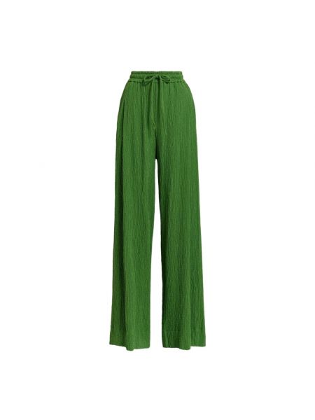 Szerokie spodnie w kwiatki eleganckie Essentiel Antwerp zielone
